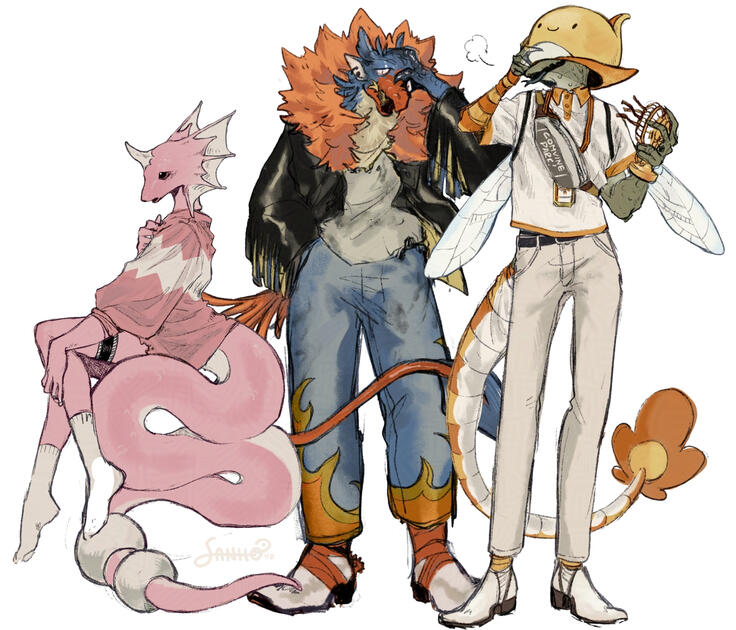 [Bysmal, Archie, &amp; Unnamed, oc illustration, Pkmn fusions] 2024