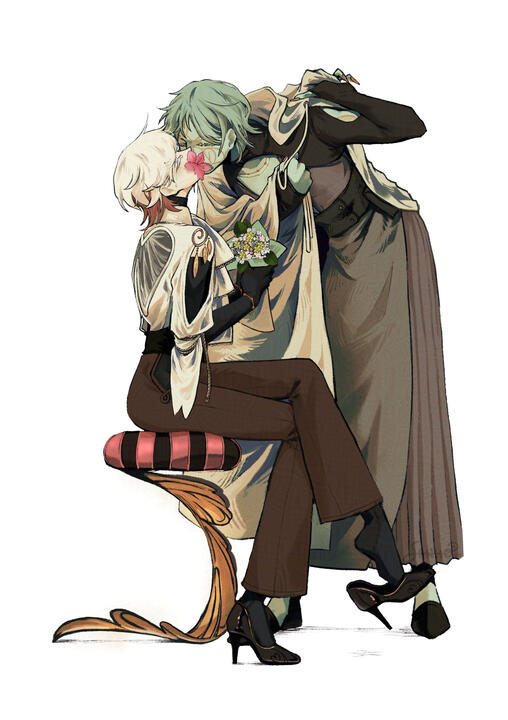 [Bouquet with a Kiss, oc illustration, Honey &amp; Oliver] 2025
